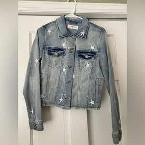 Denim Jacket with Star Embroidery